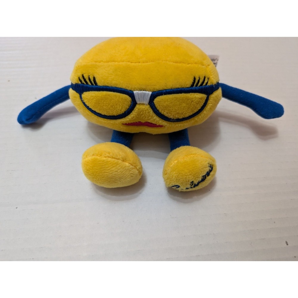Culvers Goldie cheese curd stuffed‎ toy advertising blue yellow glasses 5 in TOM